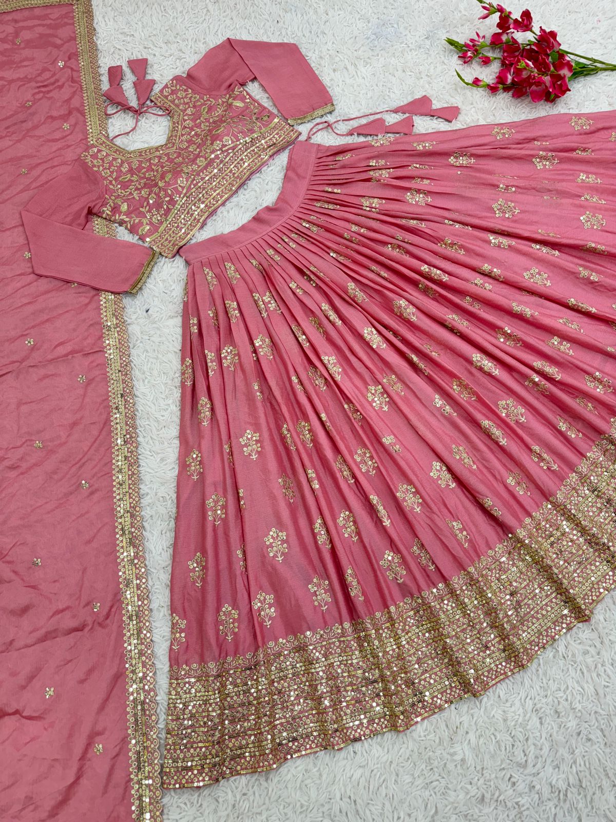 Elegant Embroidered Wedding Lehenga